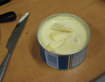 Illustration for article titled Taste Test: Canned bread, canned cheese, pickled sausage